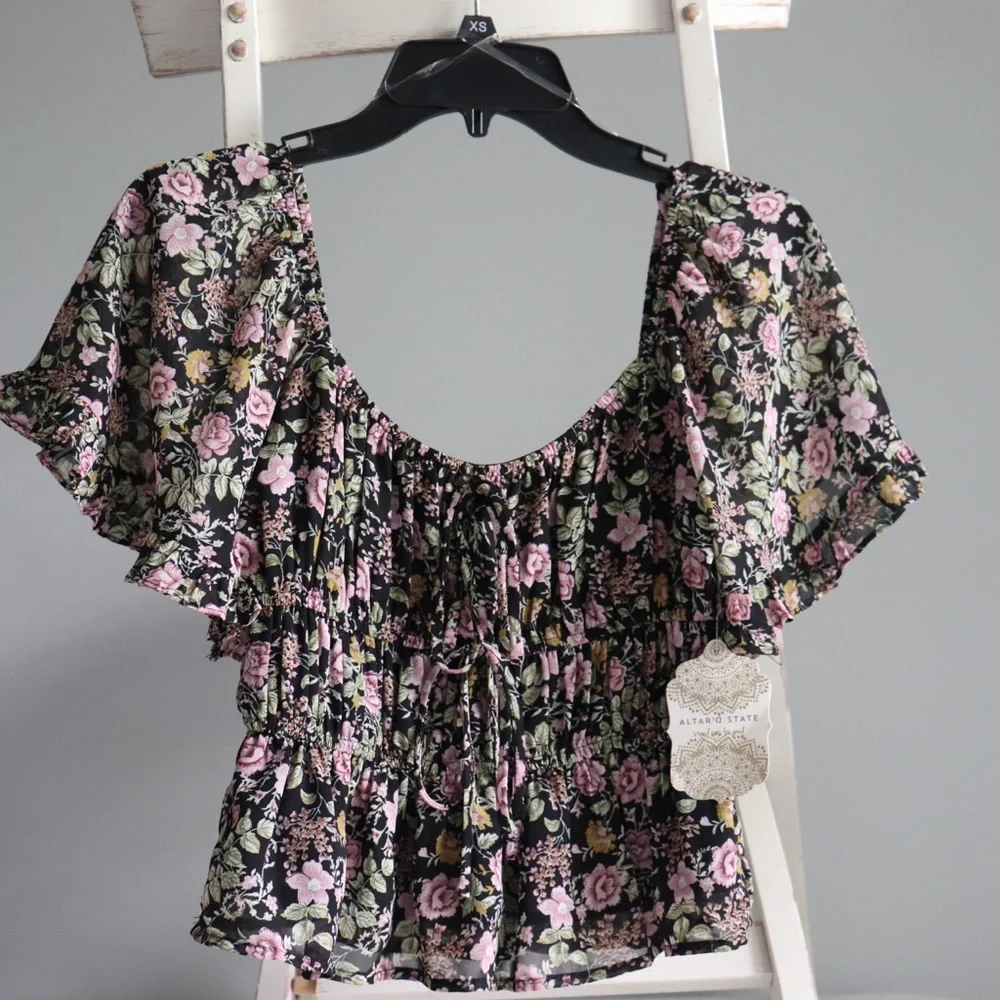 Alter’d state Floral Ruffle Top - Picture 1 of 5